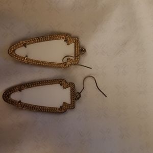 White dangle earrings